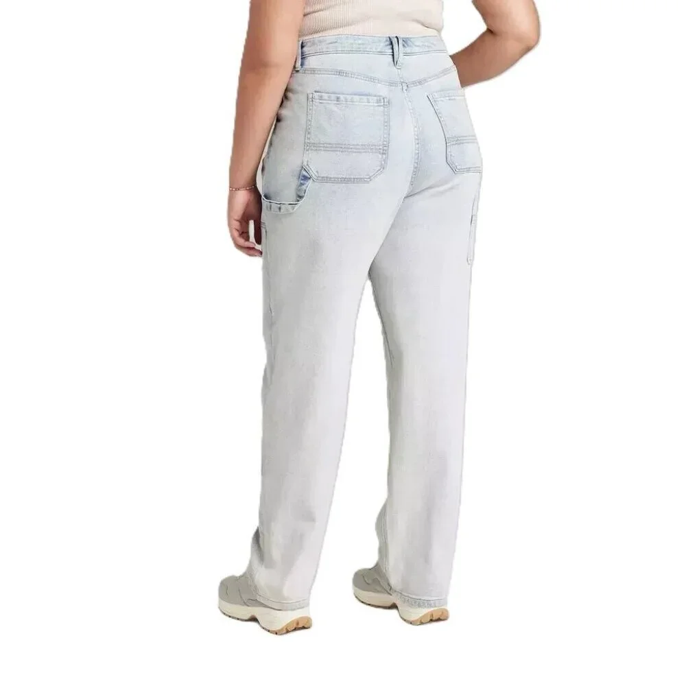 Wild Fable Super High Rise Straight Leg Light Wash Carpenter Jeans -- Size 18 - Picture 4 of 8